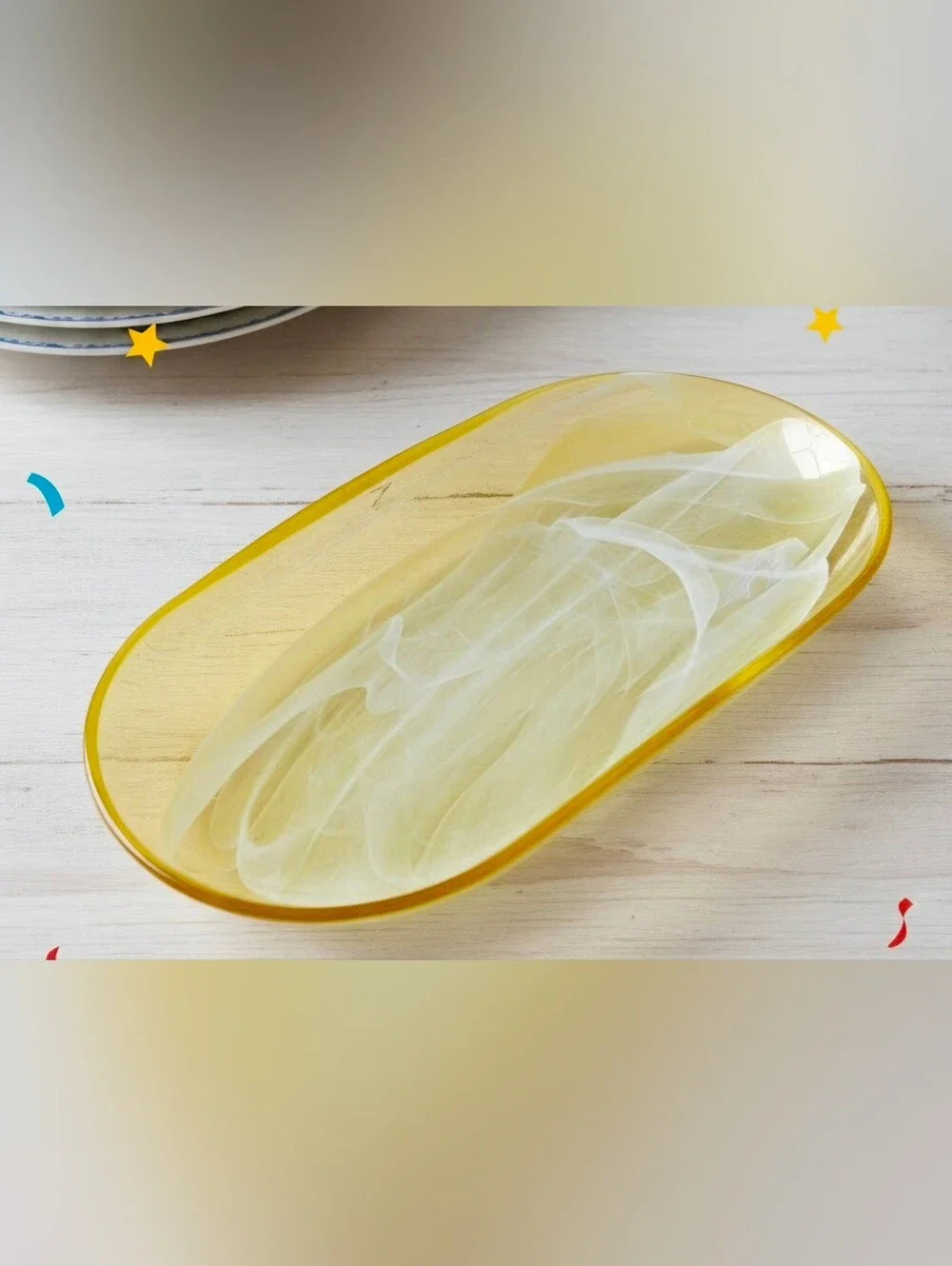 Elegant Yellow Oval Serving Platter